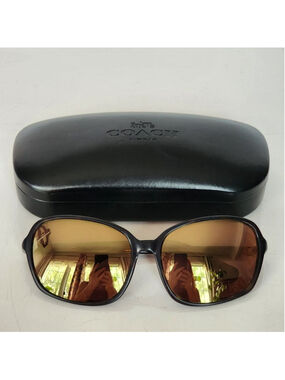 COACH Autumn Tortoise Mirrored Sunglasses Brown